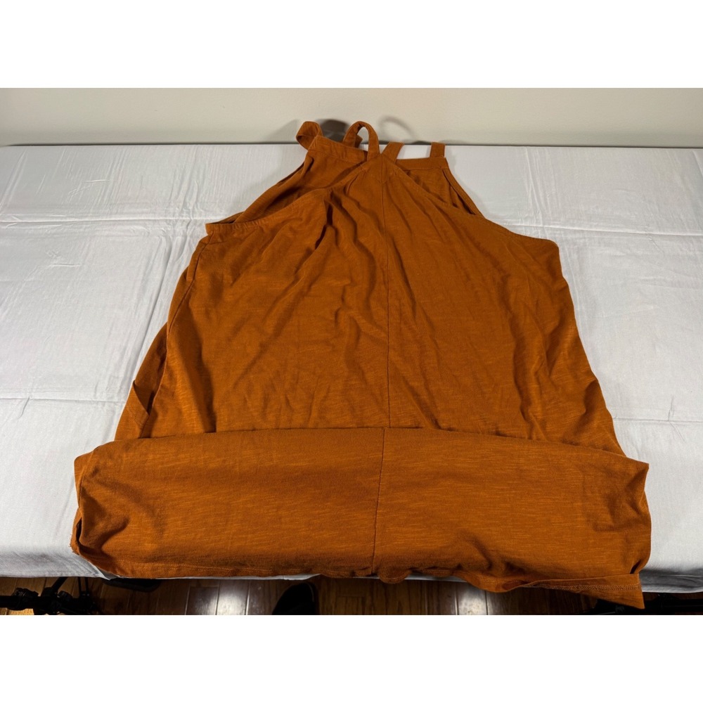 Natural by Known Supply Rust Orange Slub Knit Overall Dress XL